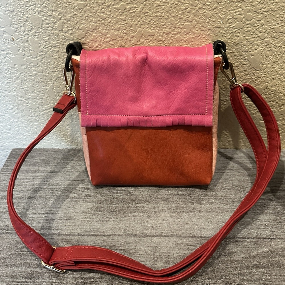 Coopersong Nederland Colorado Leather Crossbody Colorblock Pink